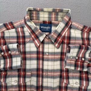 Vintage Wrangler Western Pearl Snap Shirt Men XXL Plaid Long Sleeve Western EUC